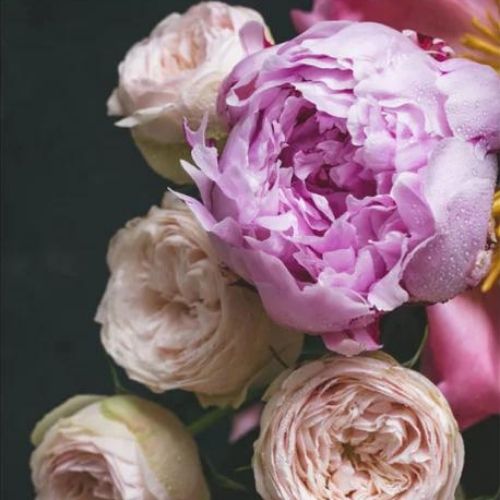 Moody Florals II Mint Decoupage Paper