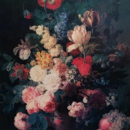 Renaissance Flowers Mint Decoupage Paper