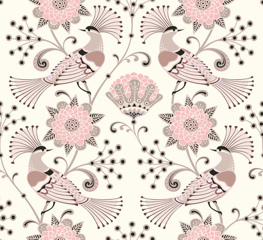 Pink Peacocks - Mint Tissue Paper