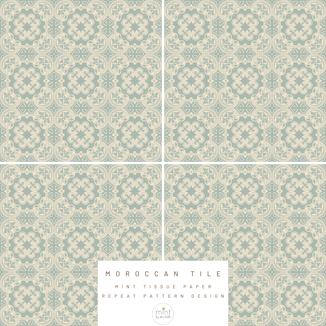 Moroccan Tile - Mint Tissue Paper